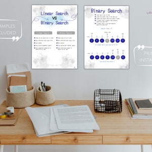 Binary Linear Search Poster Set | Computer Science Programming X4 ...