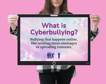 Cyberbullying Awareness Posters, Internet Safety Classroom Display, Online Safety Posters, Digital Citizenship, Computing, PSHE, KS2 KS3 KS4