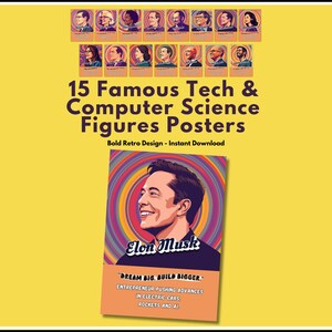 Tech Figures Posters – Retro STEM Classroom Decor (Digital Download)