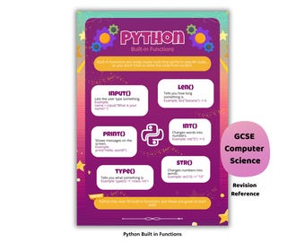 Cheatsheet voor ingebouwde Python-functies | Afdrukbare codeerreferentie