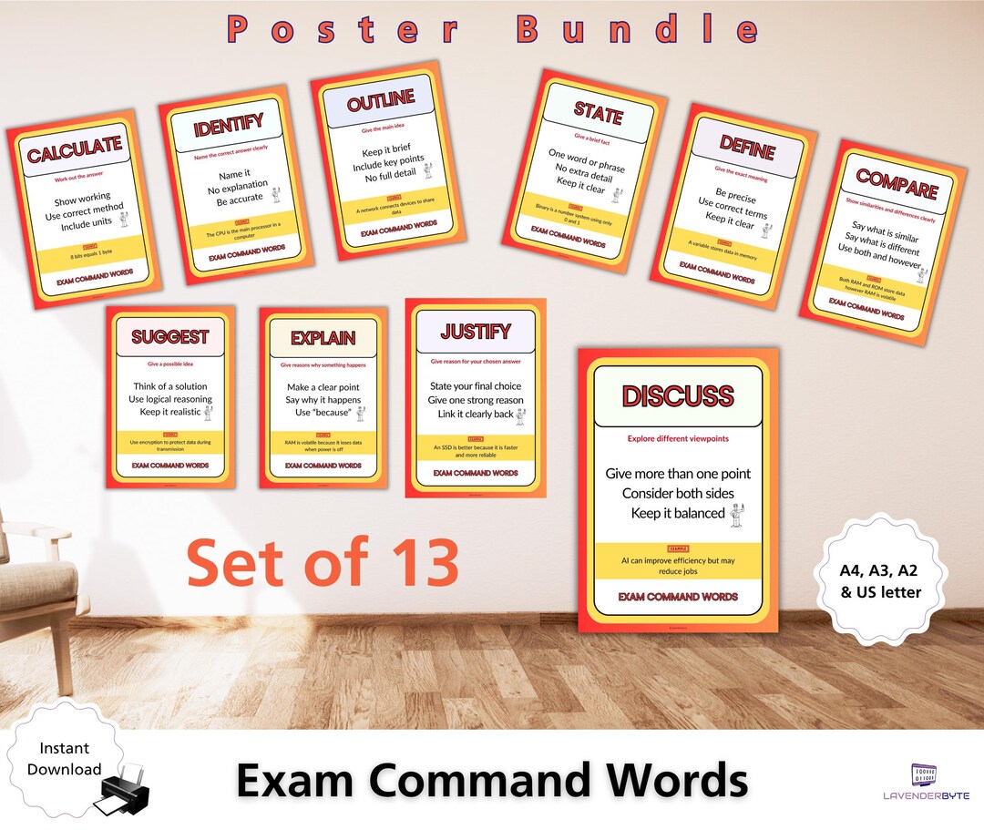 GCSE Computer Science Command Words Posters | Boost Exam Answers ...