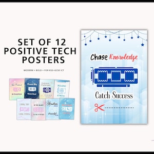 Poster per bacheche di informatica / 12 stampe per l'aula GCSE Tech