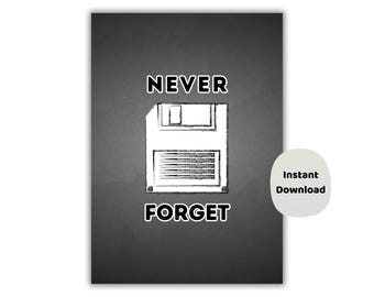 Floppy Disk Poster |Retro Computer Wall Art | Funny Programmer Gift | Computer Science Decor | Tech Office Art | Graduation Gift | Computing