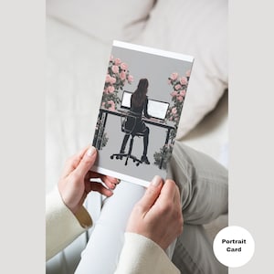 Cartes d'amitié à codage féminin | Téléchargement de cartes imprimables | Cadeau Geek Codage | Nerd de l'informatique | Cadeau inspirant pour elle en matière de technologie