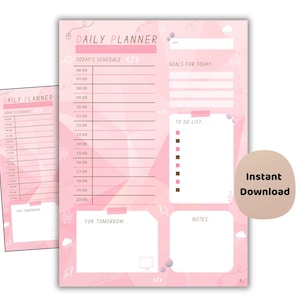 Planificador diario de informática / Registro de estudio y tiempo imprimible