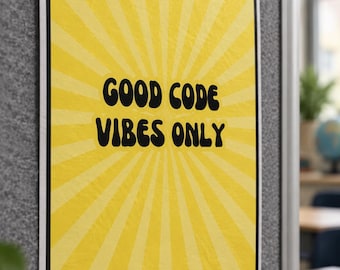 Good Code Vibes Coding Poster | Programmer Gift | Computer Science Poster | Computer Lab Decor | Technology Posters | Digital Download | Art