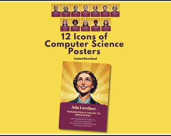 Computer Science Pioneers Posters| Famous Computer Scientists Classroom Display| Computing Classroom Decor | STEM Role Models| Tech History