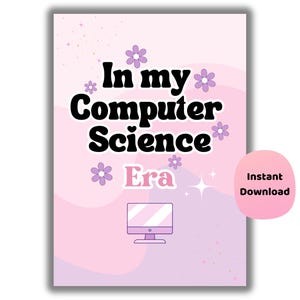 In mijn computertijdperk poster | Roze technische muurkunst (digitale download) | Afstudeercadeau