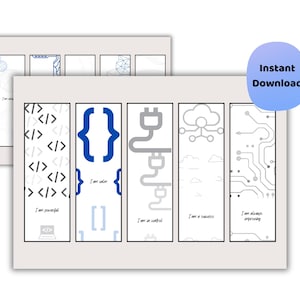 Computer Science Bookmarks Printable – Tech Affirmations Geek Gift