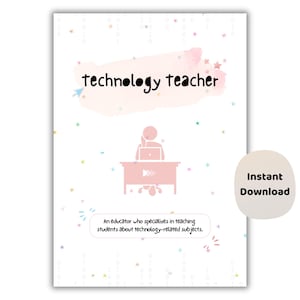 Póster para profesores de tecnología / Arte mural de informática para el aula / Impresión de agradecimiento a los profesores