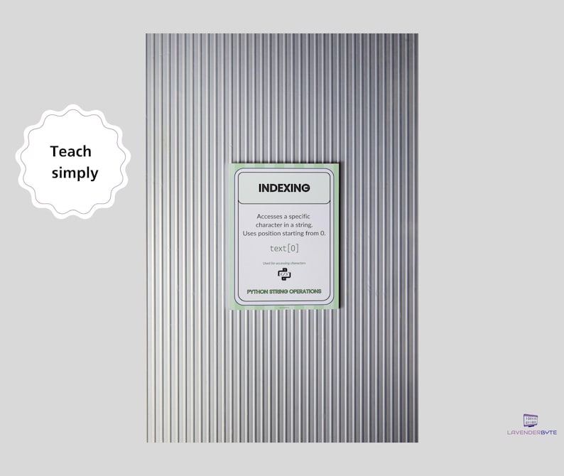 Python String Operations Posters Set of 5, KS3 GCSE Computer Science Display, Slicing Indexing Len Concatenation Repetition Guide Classroom image 6