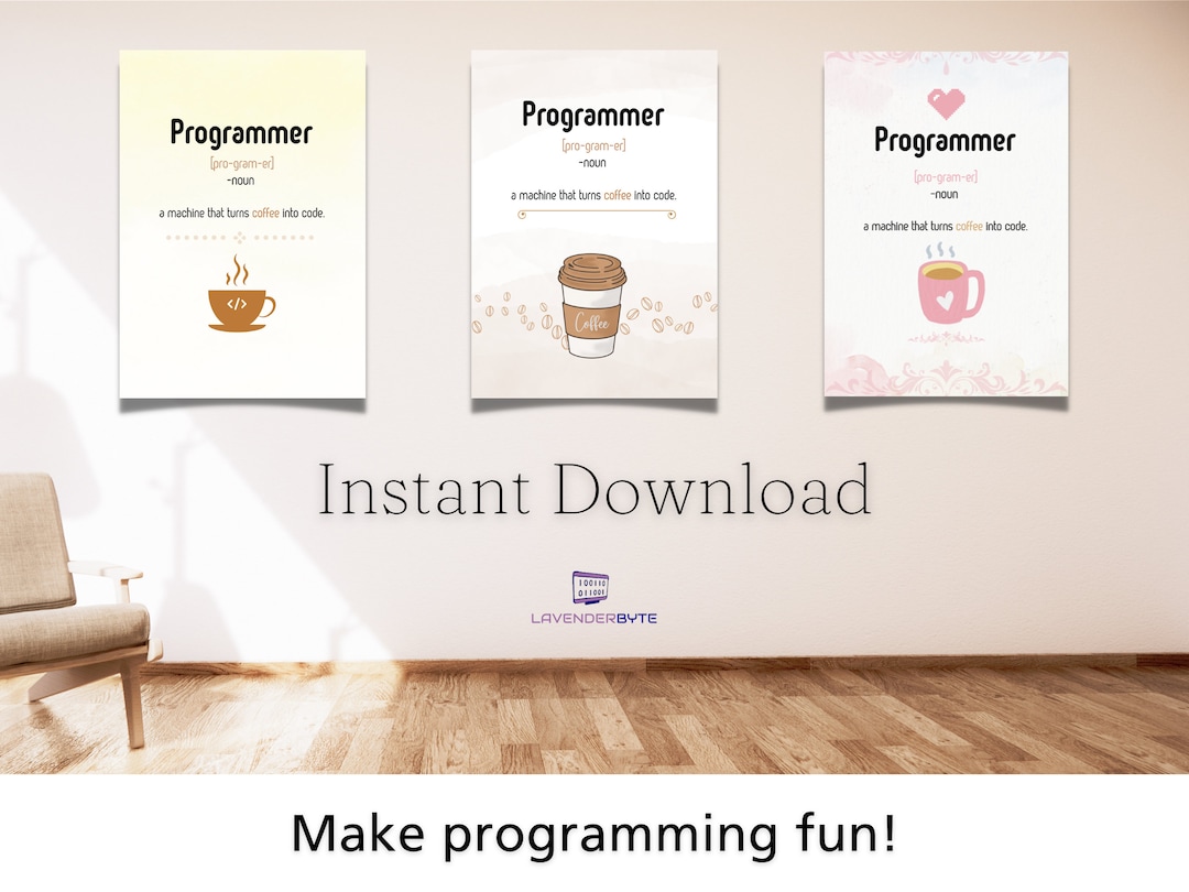 Programmer Funny IT Posters X5 - Office Humour Prints, Wall Decor Art ...