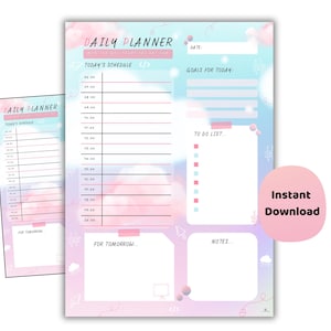 Agenda quotidien informatique | Étude imprimable et suivi du temps