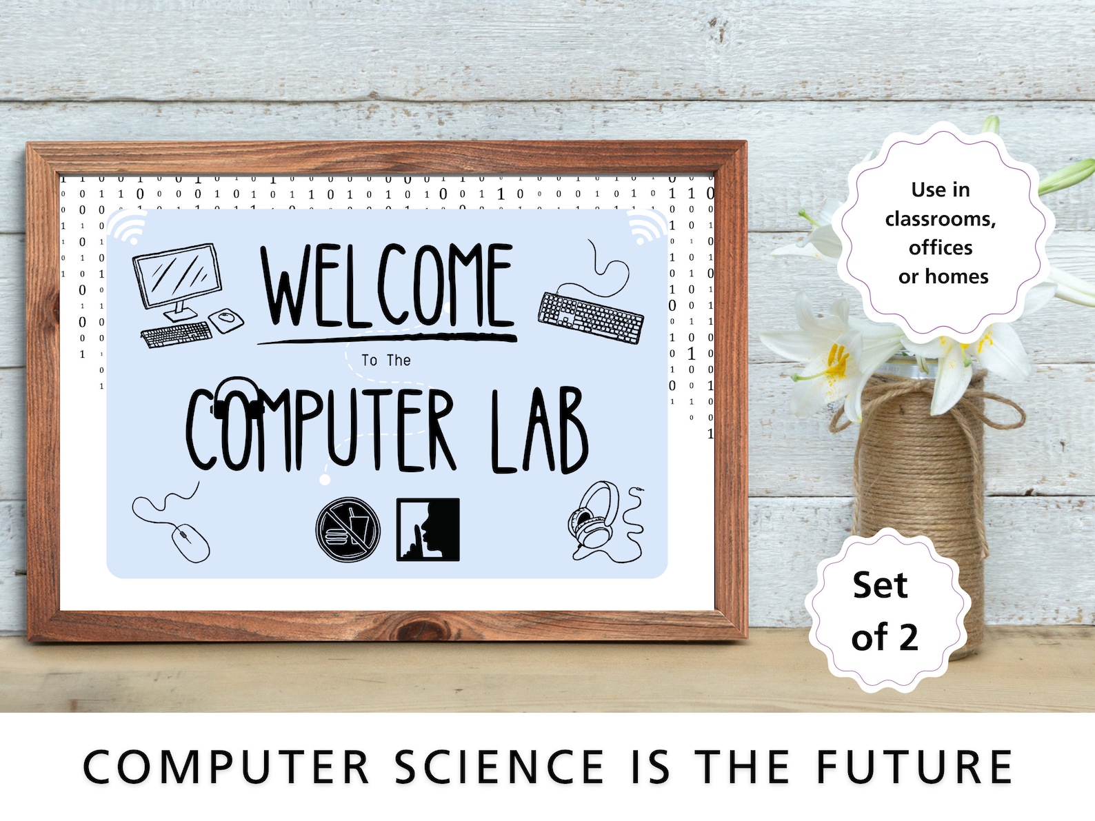 Computer Lab School Sign Classroom Decor Teacher Door Signs Computers ...