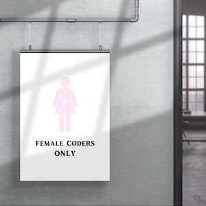 Female Coder Poster - Girls Who Code | Computer Science Student Programmer Woman Office Print | Computer Teacher IT Professional Work Quote