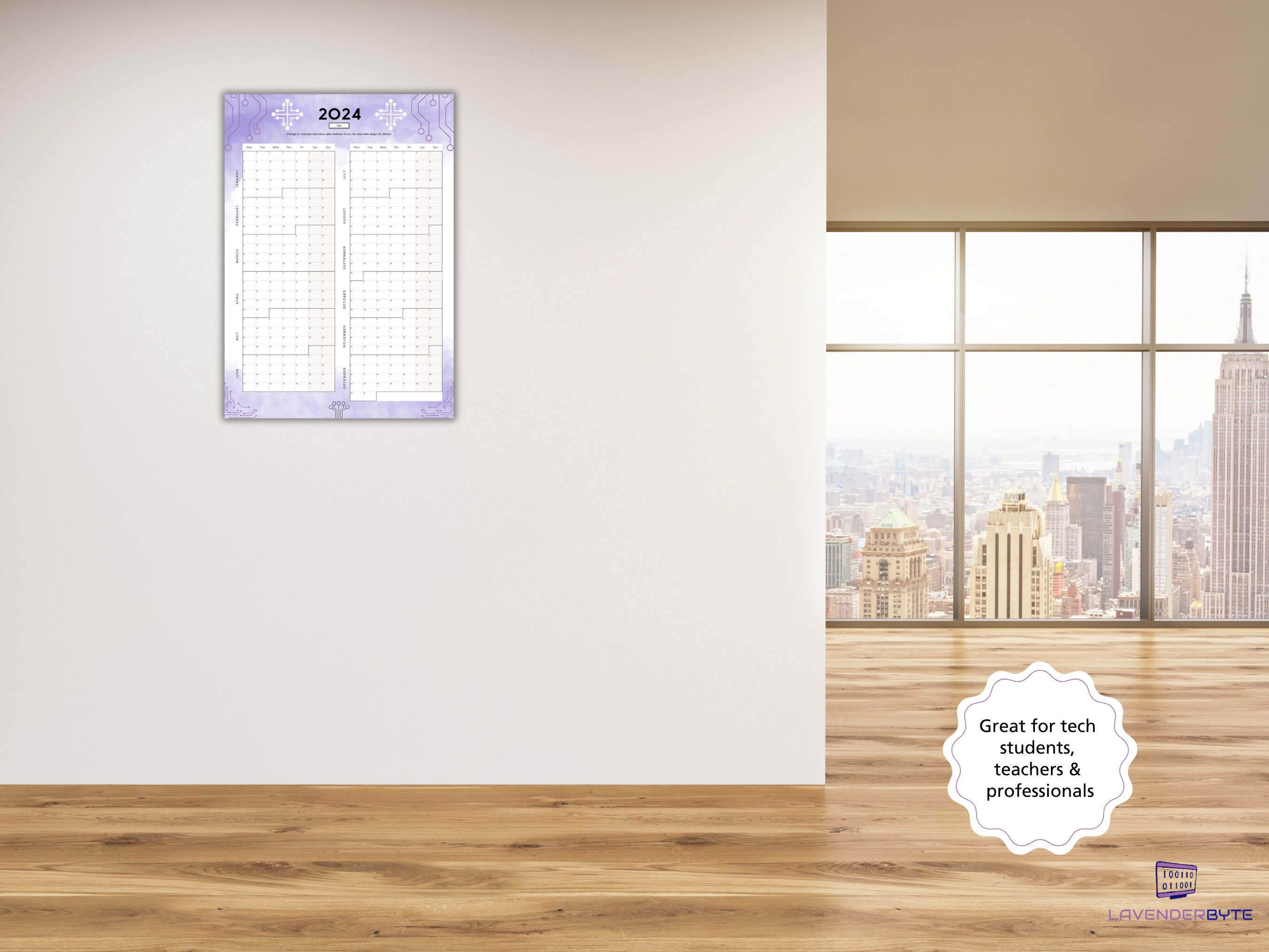 Technology Themed Calendar Computer Science Block Year 2024 Etsy