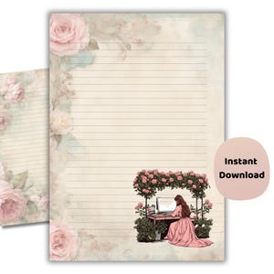 Papier ligné à codage Princess imprimable | Papeterie Girly Tech