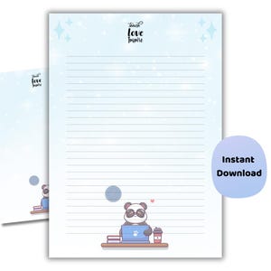 Materiały piśmiennicze Panda dla nauczycieli technologii – strony z notatkami w linie do druku