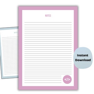 Notas rayadas de informática / Papel imprimible para codificación
