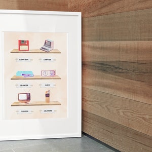 Classic Retro Gaming Print - Computer Posters set of 3, GCSE STEM Teaching hardware Technology, Computing Wall Decor, Educational Download