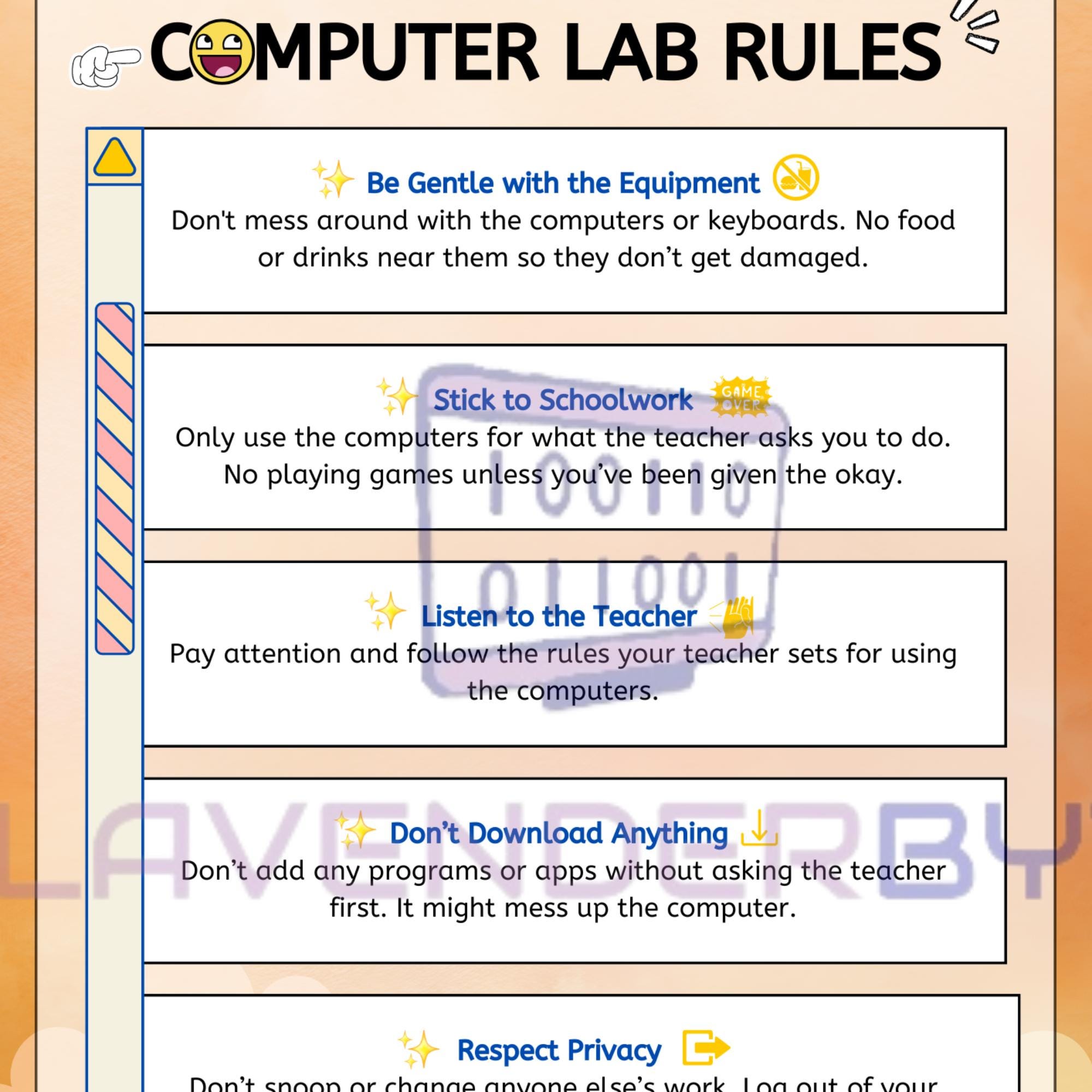 Computer Lab Rules Poster |classroom Rules | Computer Science & ICT ...