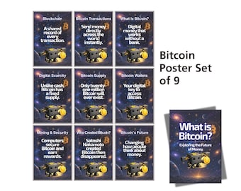 Bitcoin Classroom Posters | Blockchain Display Set | Cryptocurrency Education Posters | Computer Science Classroom Decor | Digital Money