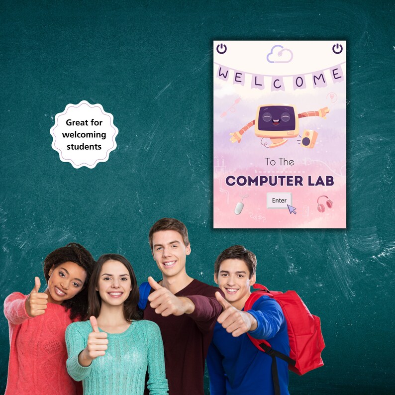 Computer Lab Welcome Poster Computer Lab Welcome Poster | Tech Classroom Door Display - Etsy