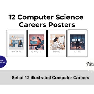 Computer Science Career Posters | STEM Classroom Decor (Set of 12) (Digital Download)