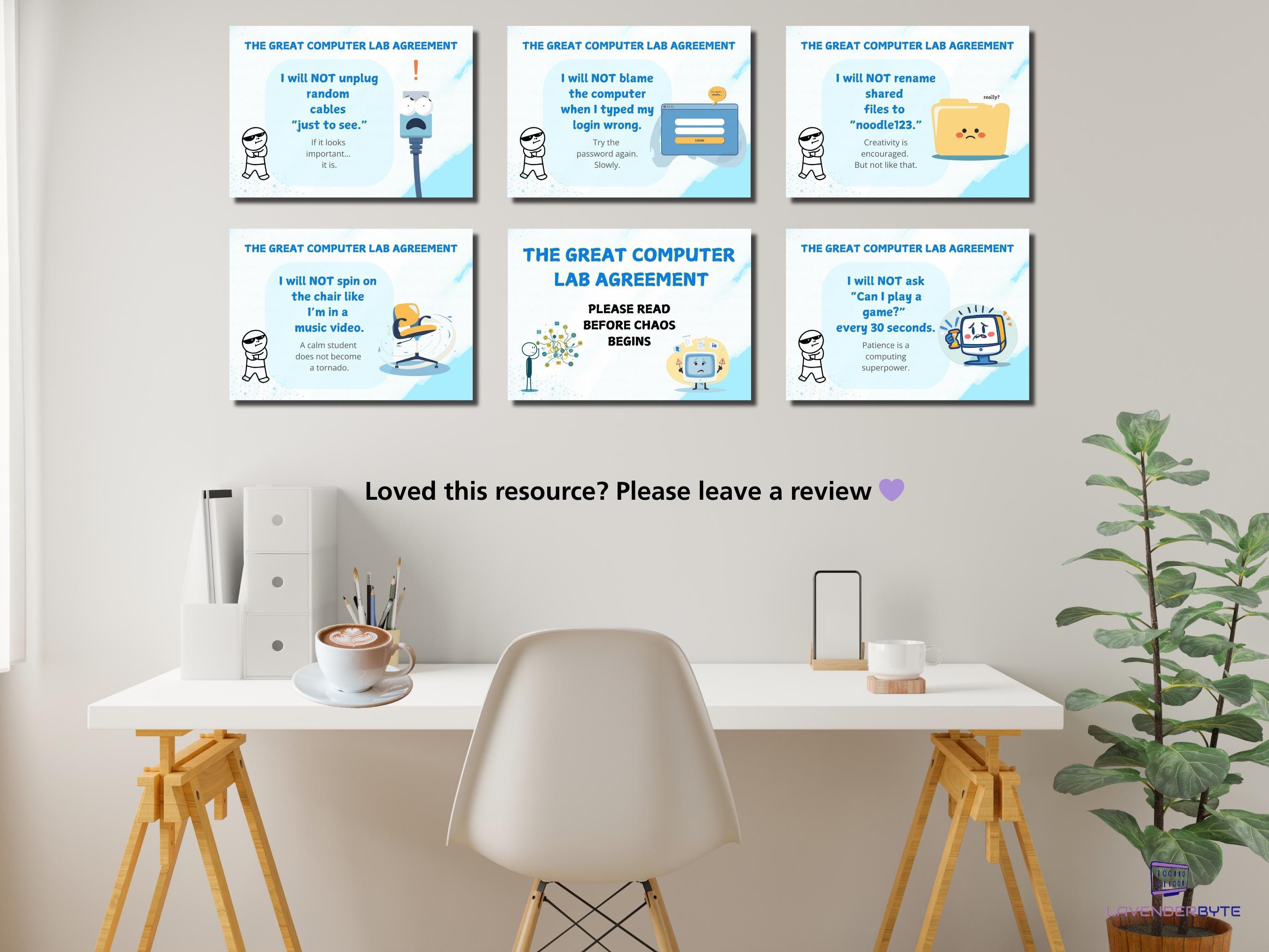 Funny Computer Lab Rules Posters | ICT Classroom Decor (digital ...