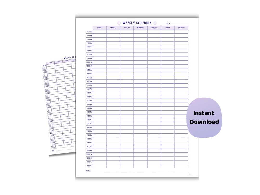 Computer Science Weekly Schedule | Half-hour Printable Planner - Etsy ...