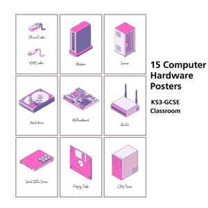 Poster per aule dedicate alle donne nella tecnologia / Set di 12 decorazioni murali per l'informatica