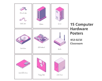Poster per aule dedicate alle donne nella tecnologia / Set di 12 decorazioni murali per l'informatica
