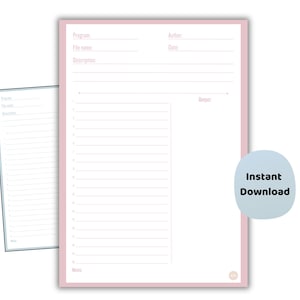 Páginas de notas de algoritmos / Plantilla de codificación imprimible