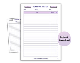 Computer Science Homework Tracker | Printable Student Planner