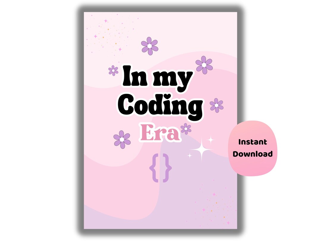 Graduation Gift | in My Coding Era Poster – Pink Retro Tech Wall Art - Etsy