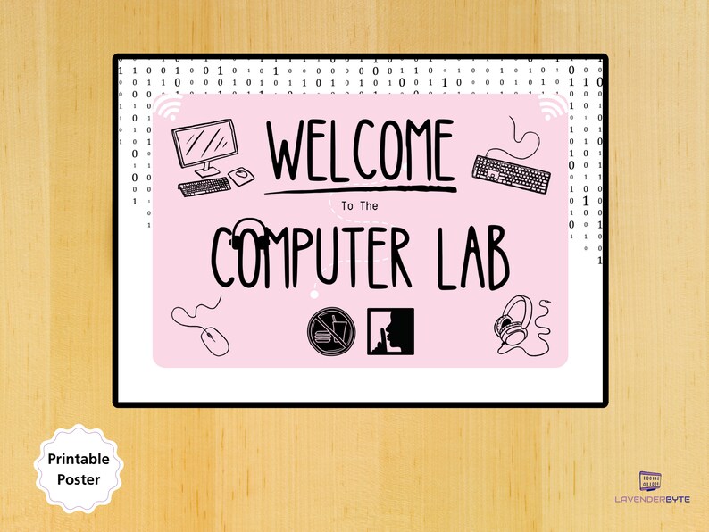 Computer Lab School Sign Classroom Decor Teacher Door Signs Computers ...