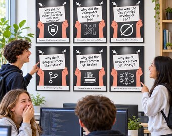 Pacote de Pôsteres de Ciência da Computação para Sala de Aula | Pôsteres de Ciência da Computação | Decoração para Laboratório de Informática | Pôsteres de Tecnologia para Sala de Aula | Conjunto de 9 Pôsteres para Imprimir