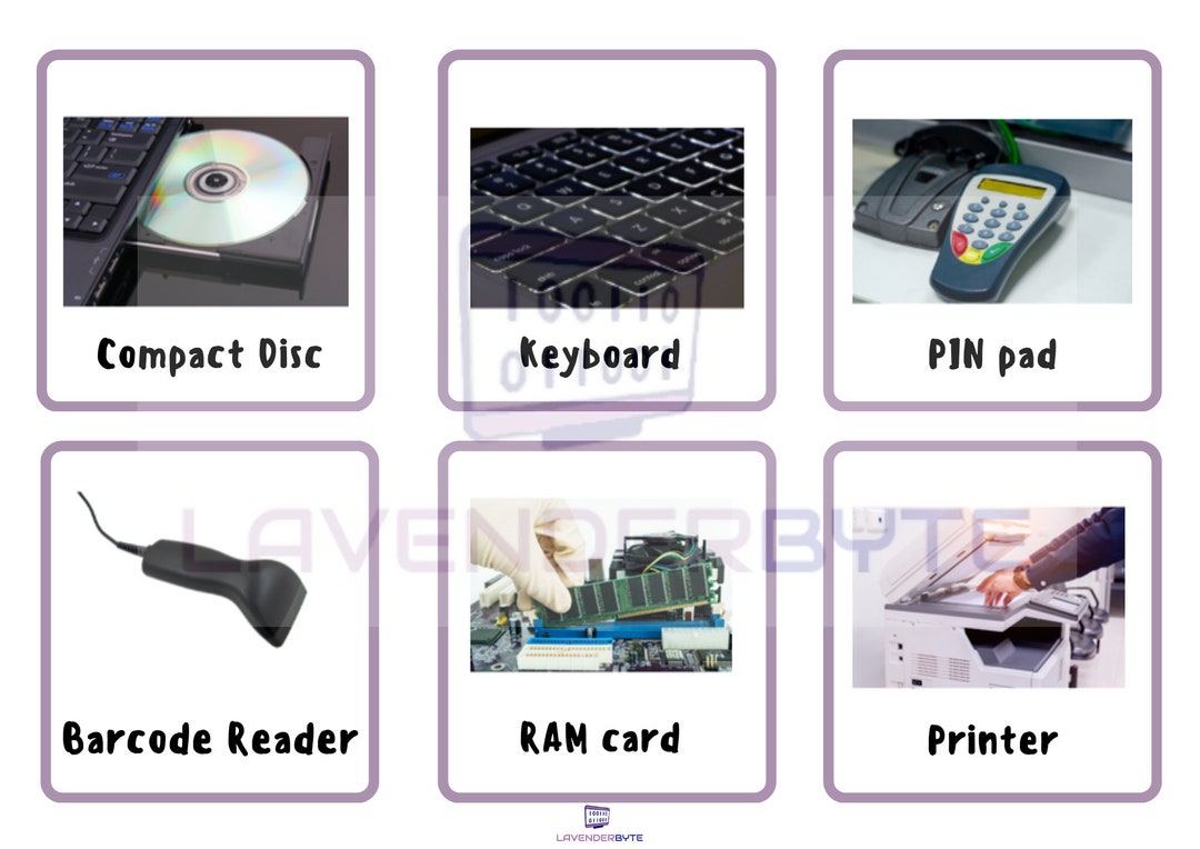 Computer Hardware Flash Cards - 30 Printable Cards for Teaching ...