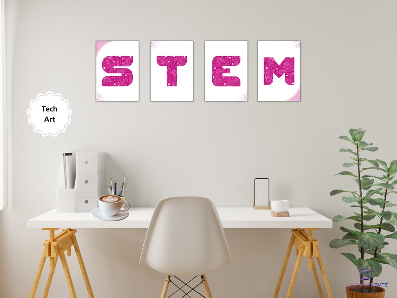 Classroom STEM Pink Circuit Posters Computing Inspiring Posters Tech ...