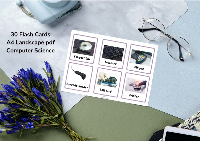 KS3 Gcse Basic Computer Parts X30 Flash Cards Printable Hardware WJEC Ocr Teaching Resources