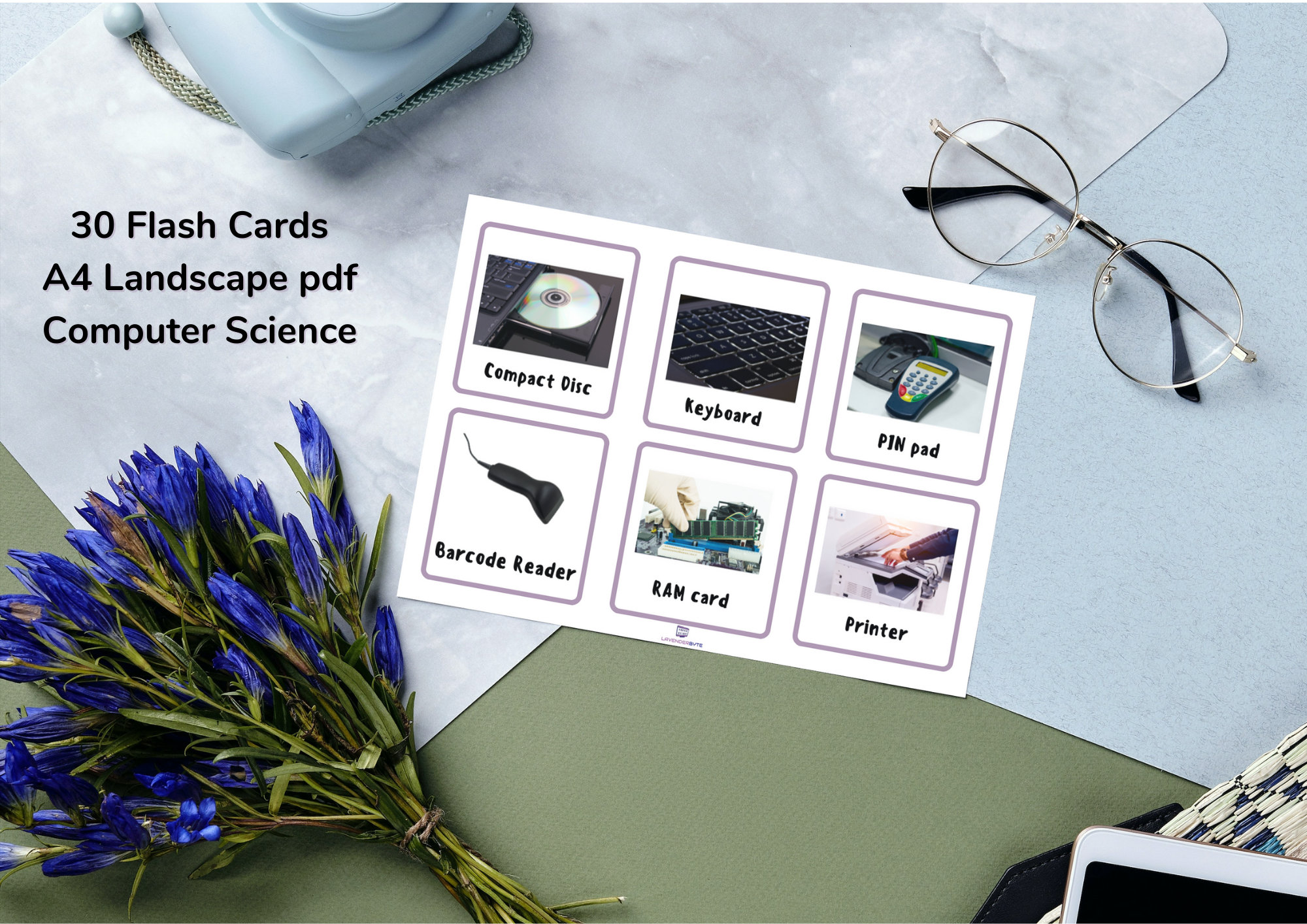 Computer Hardware Flash Cards 30 Printable Cards for Teaching Computer ...