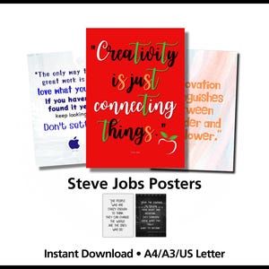 Steve Jobs Quote Posters | Inspirational Tech Classroom Wall Art