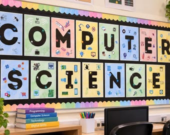 Computer Science Letter Posters, Classroom Posters, Computer Lab Decor, Educational Posters, Coding Classroom Decor, Printable Download