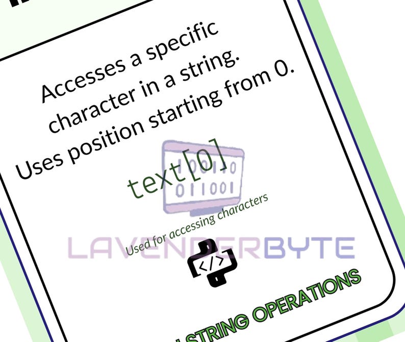 Python String Operations Posters Set of 5, KS3 GCSE Computer Science Display, Slicing Indexing Len Concatenation Repetition Guide Classroom image 9