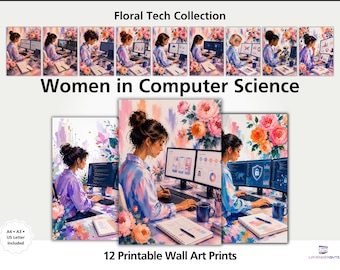 Women in Computer Science Wall Art, STEM Career Posters, Tech Office Decor, Girls in STEM Classroom Decor, Female Software Developer Prints