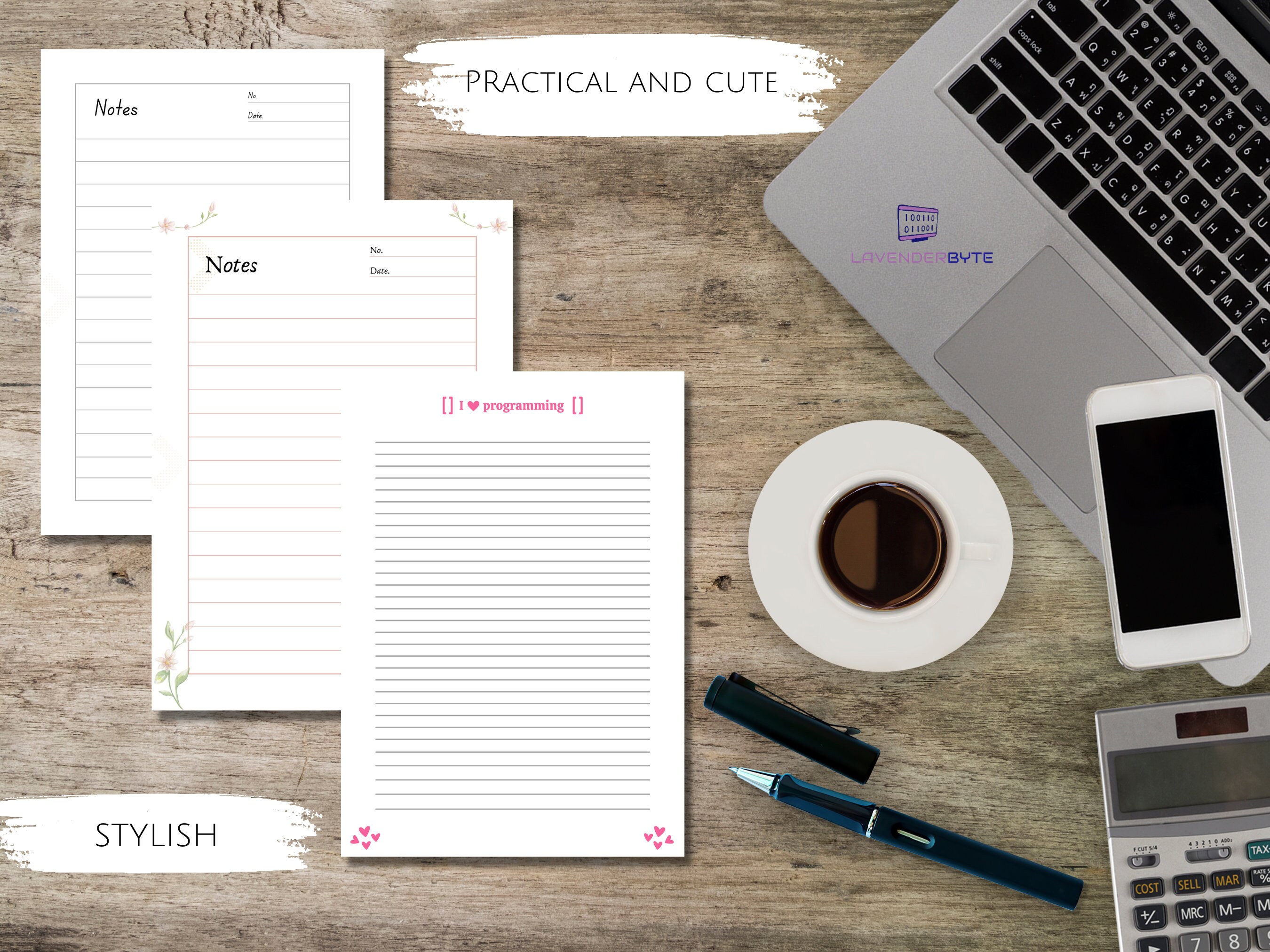 Computer Science Writing Paper | Coding Notes Template | Tech Theme ...