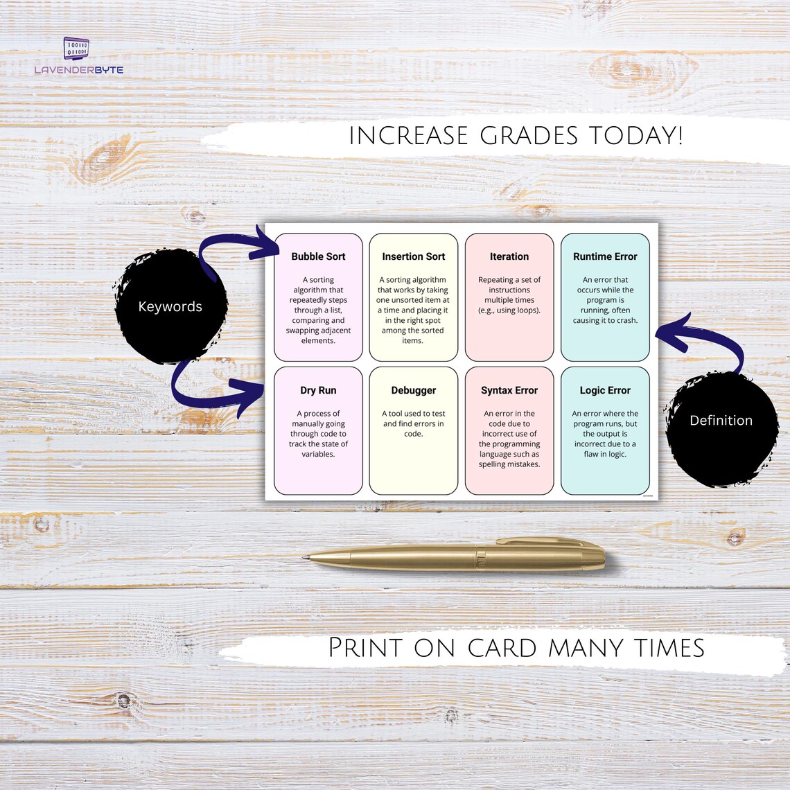 287 Computer Science OCR GCSE Student Revision Flashcards - Printable ...