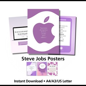 Steve Jobs Classroom Posters | 5 Tech Quote Prints + Bonus