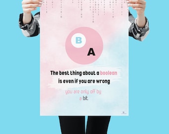 Programmer Funny Boolean Logic Poster, Computer Science Classroom Decor, Coding Teacher Gift, Programming Wall Art, Binary Geek Office Decor