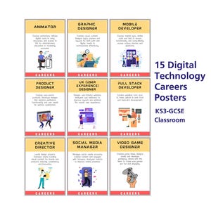 Carrièreposters digitale technologie – set van 15 (KS3-GCSE Classroom)